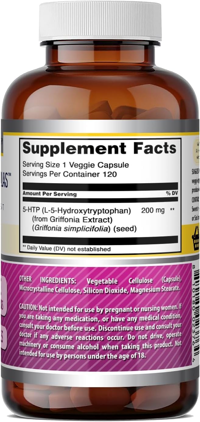 Amazing Nutrition 5-HTP (L-5-Hydroxytryptophan) Supplement, 240 Capsules