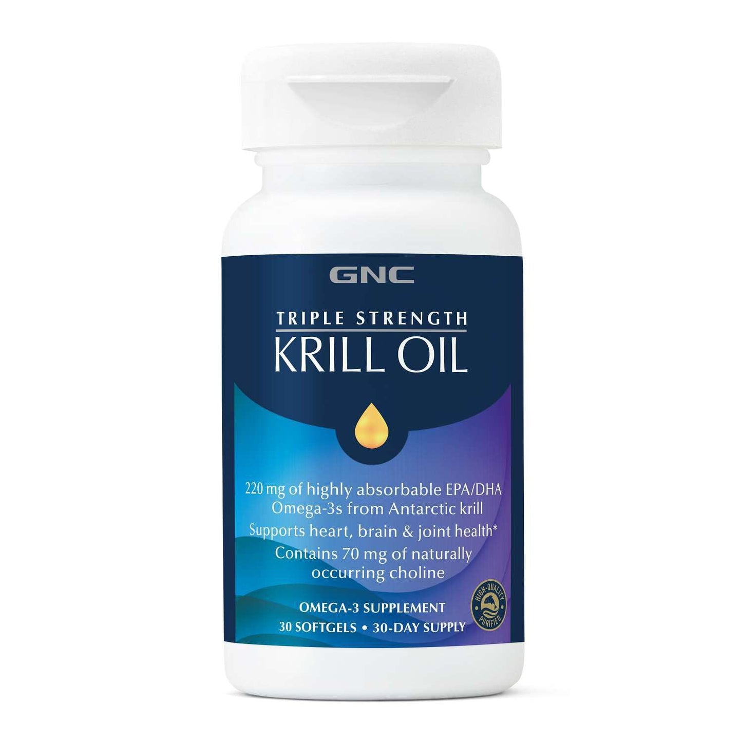 GNC Triple Strength Krill Oil Softgels, 30 Count