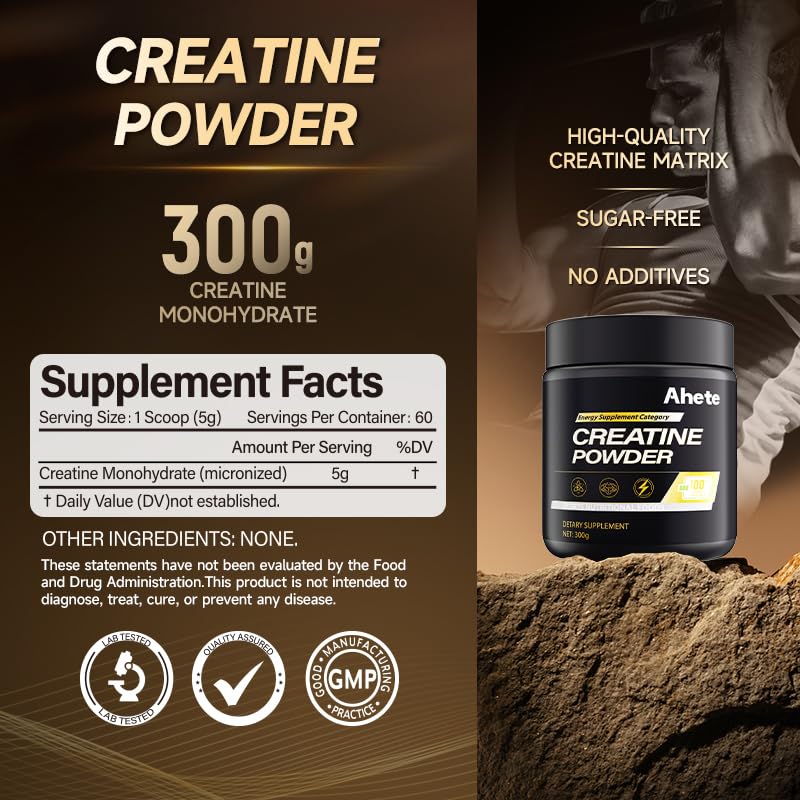 Ahete Creatine Monohydrate Powder 10 oz