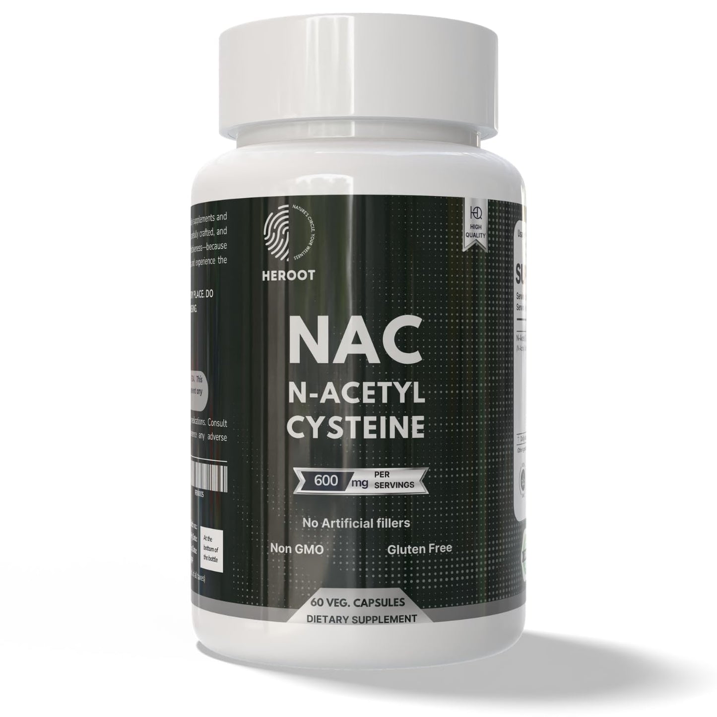 Heroot N-Acetyl L-Cysteine (NAC) 500mg Capsule, 120 Count
