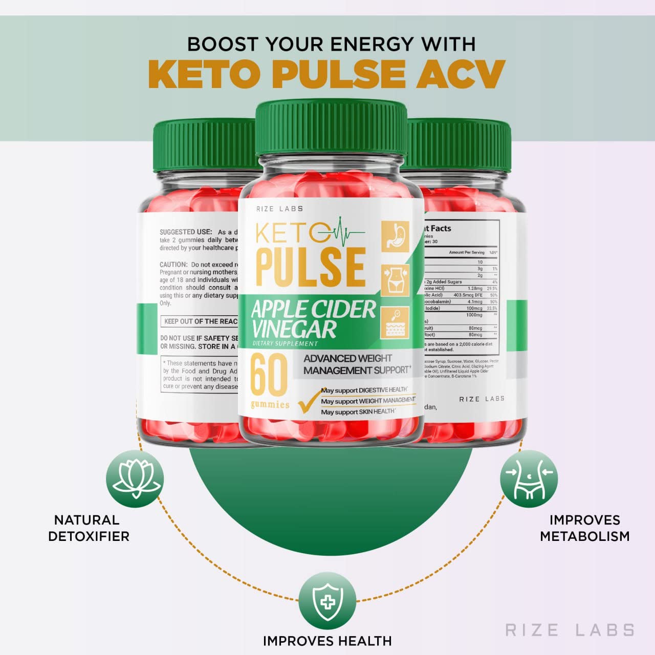 Rize Labs Keto Pulse Gummies 60 Gummies