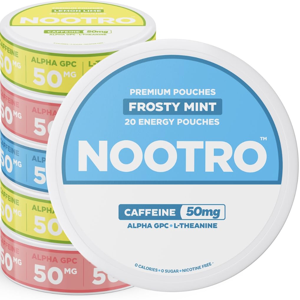 Nootro Caffeine Nootropic Pouches Caplets, 6 Count