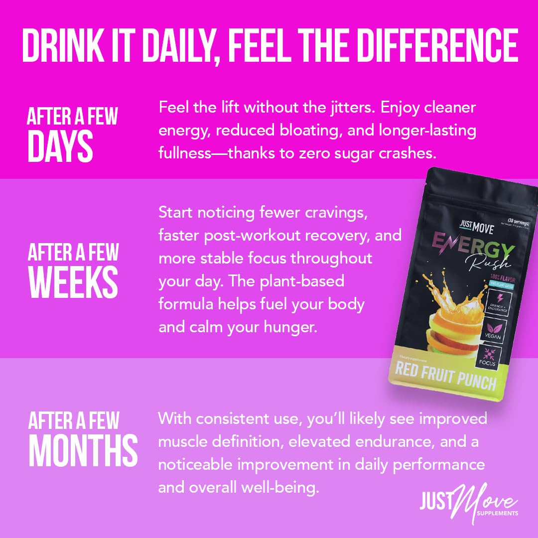 Just Move Fruit Punch Energy Rush Pre Workout Powder 8.3247