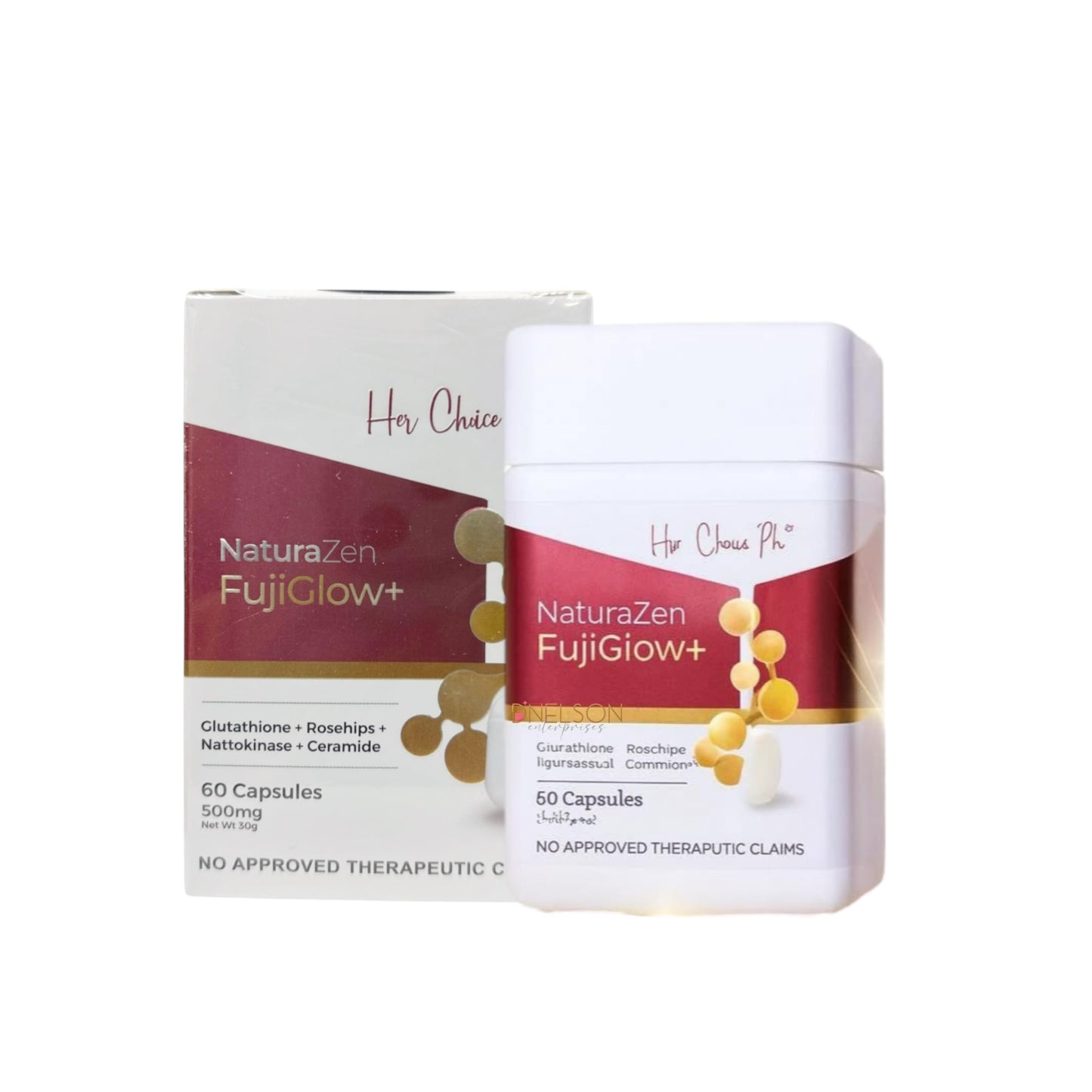 Generic Her Choice PH NaturaZen FujiGlow+ Glutathione with Rosehips, Nattokinase, Ceramide & Inositol 60 Capsules