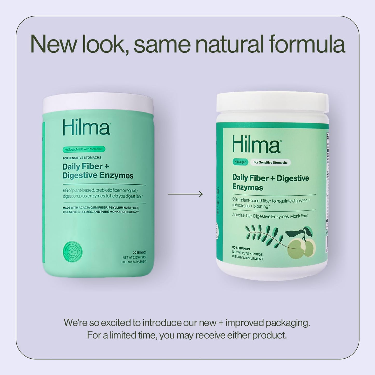 Hilma Daily Fiber and Digestive Enzymes Powder 7.94 Ounce