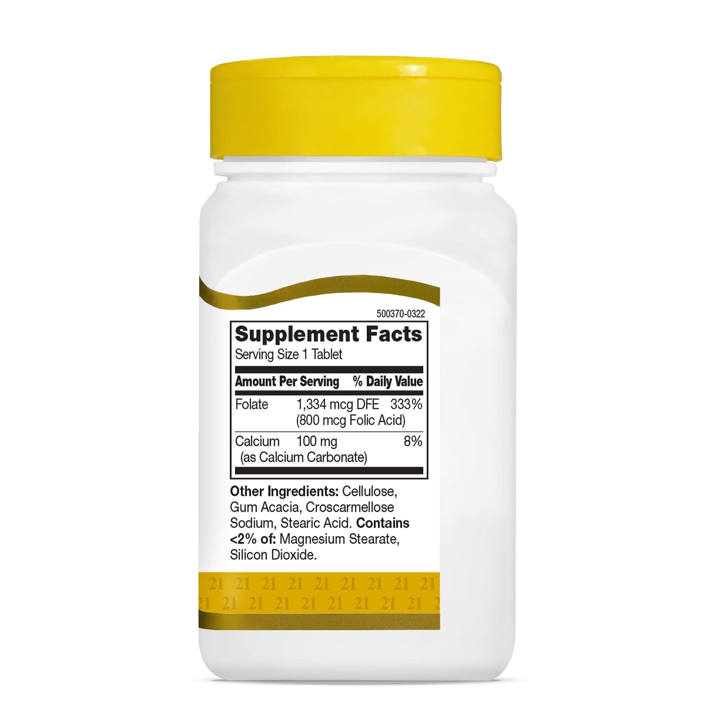 Smart Monkey Technologies 21st Century 800 mcg Folic Acid Tablets, Tablet, 360 Count