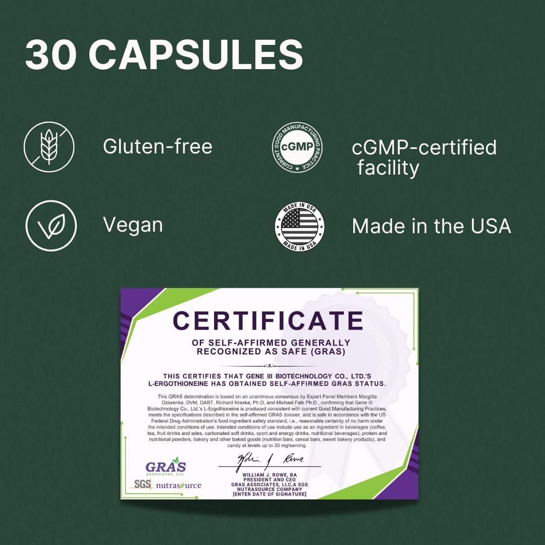 GENEIII L-Ergothioneine Supplement Capsule, 30 Capsules
