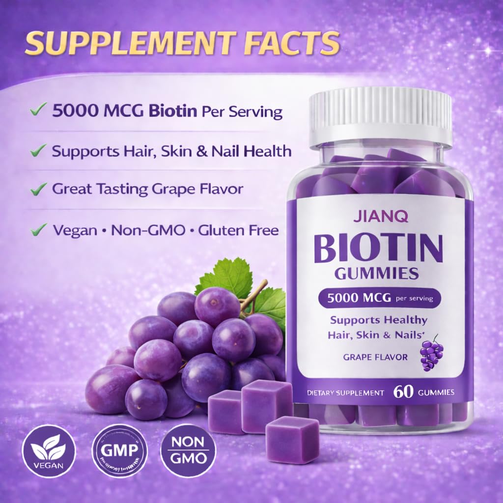 JianQ Biotin Gummies 60 Count