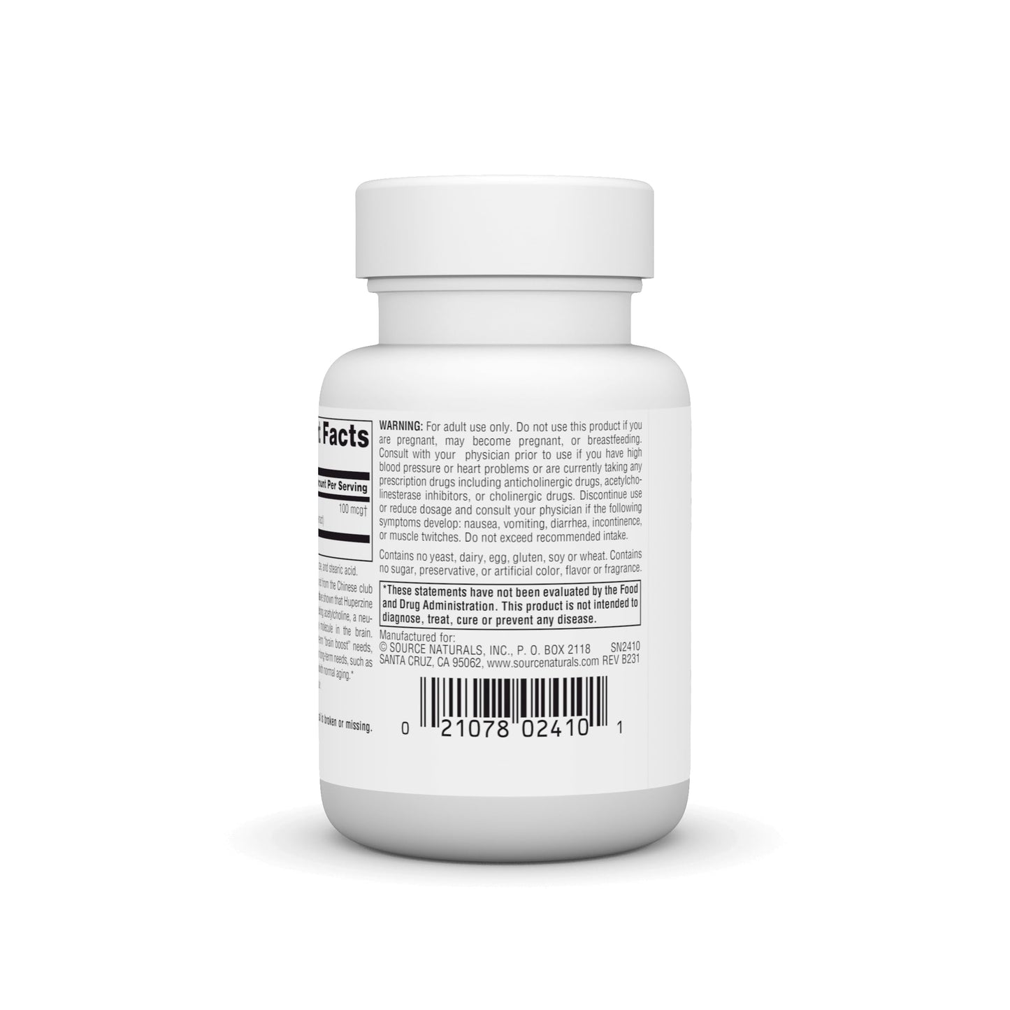 Source Naturals Huperzine A for Learning and Memory 100mcg Tablets, 120 Count