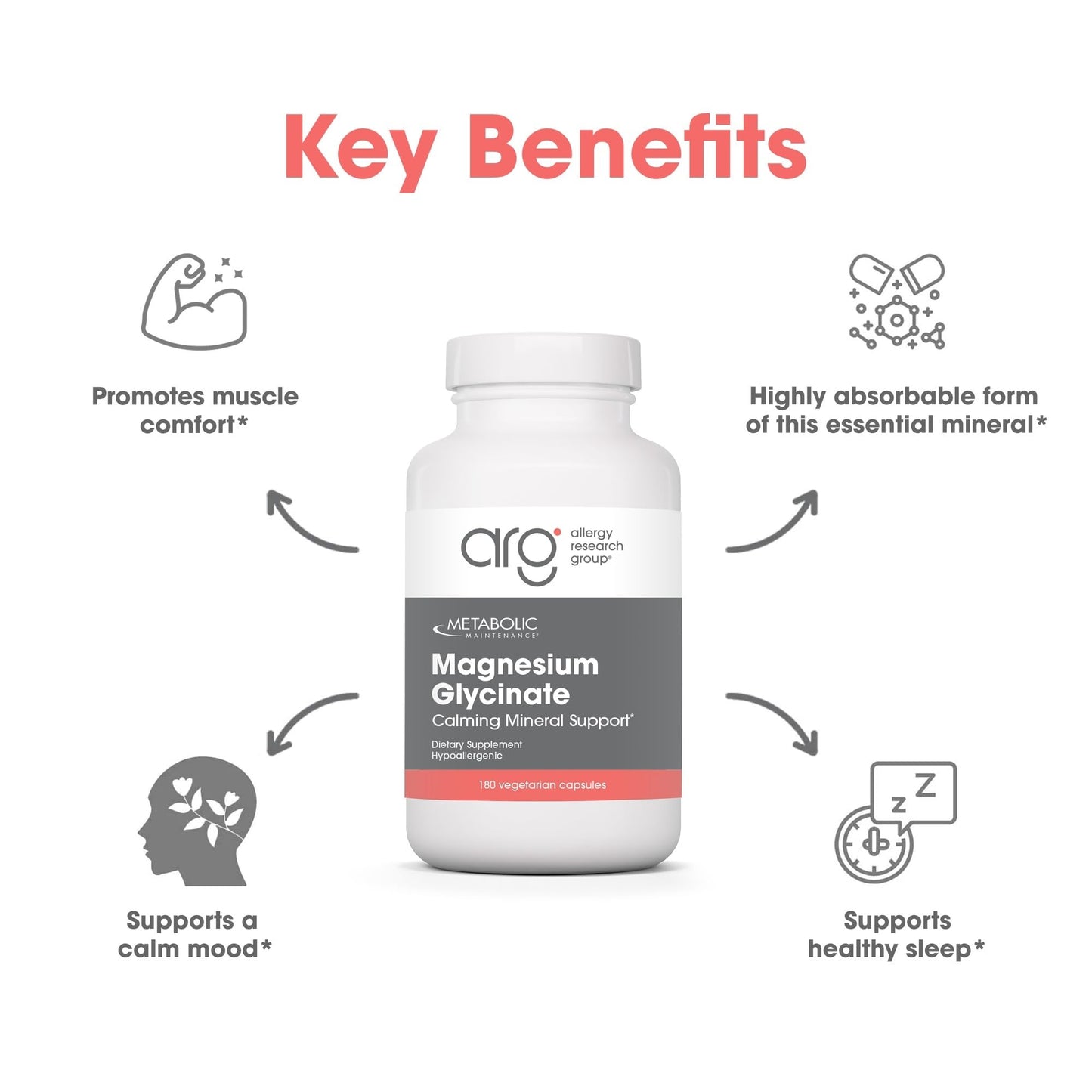 Metabolic Maintenance Magnesium Glycinate Capsules, 180 Count