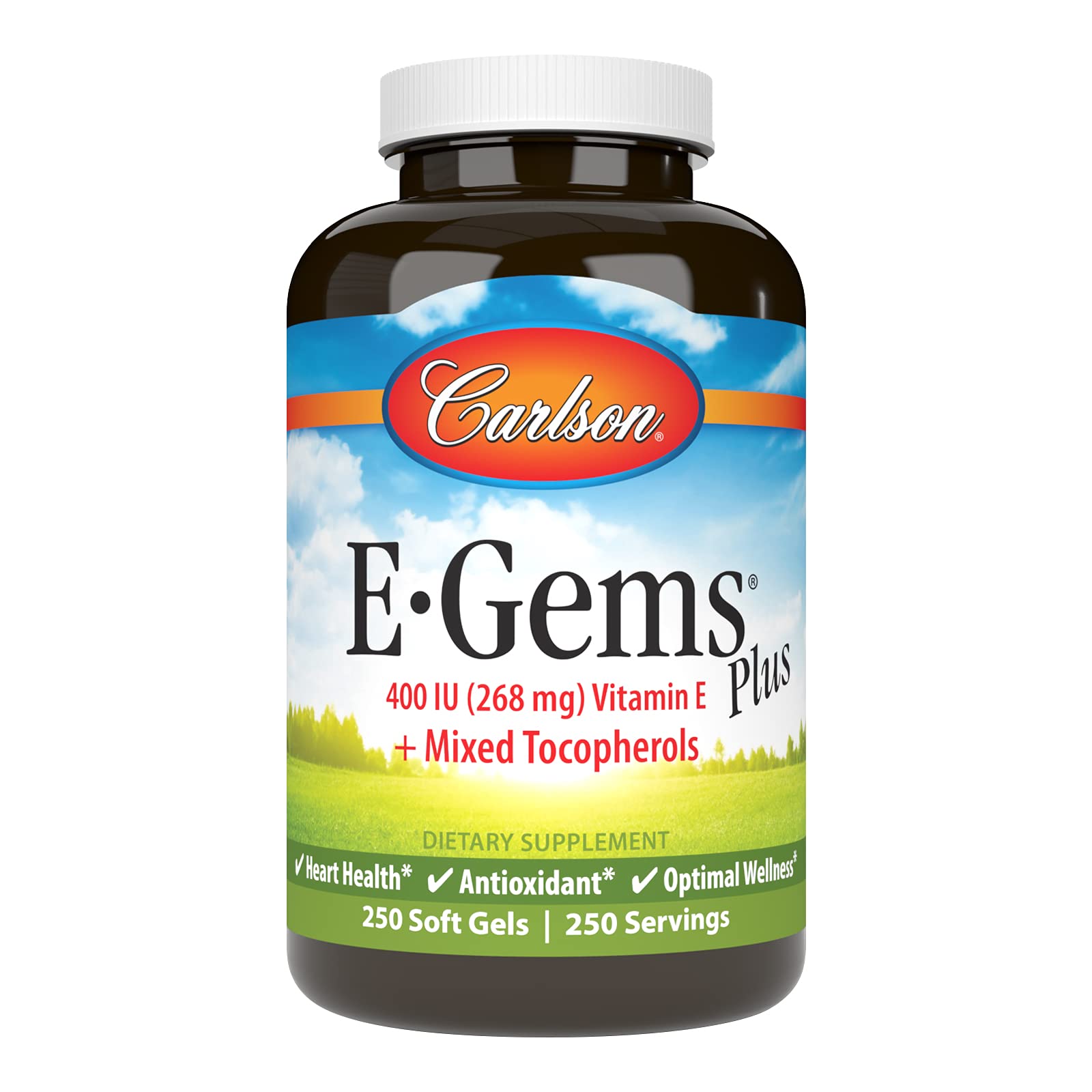 Carlson E-Gems Plus Natural Vitamin E 400 IU Softgel 250