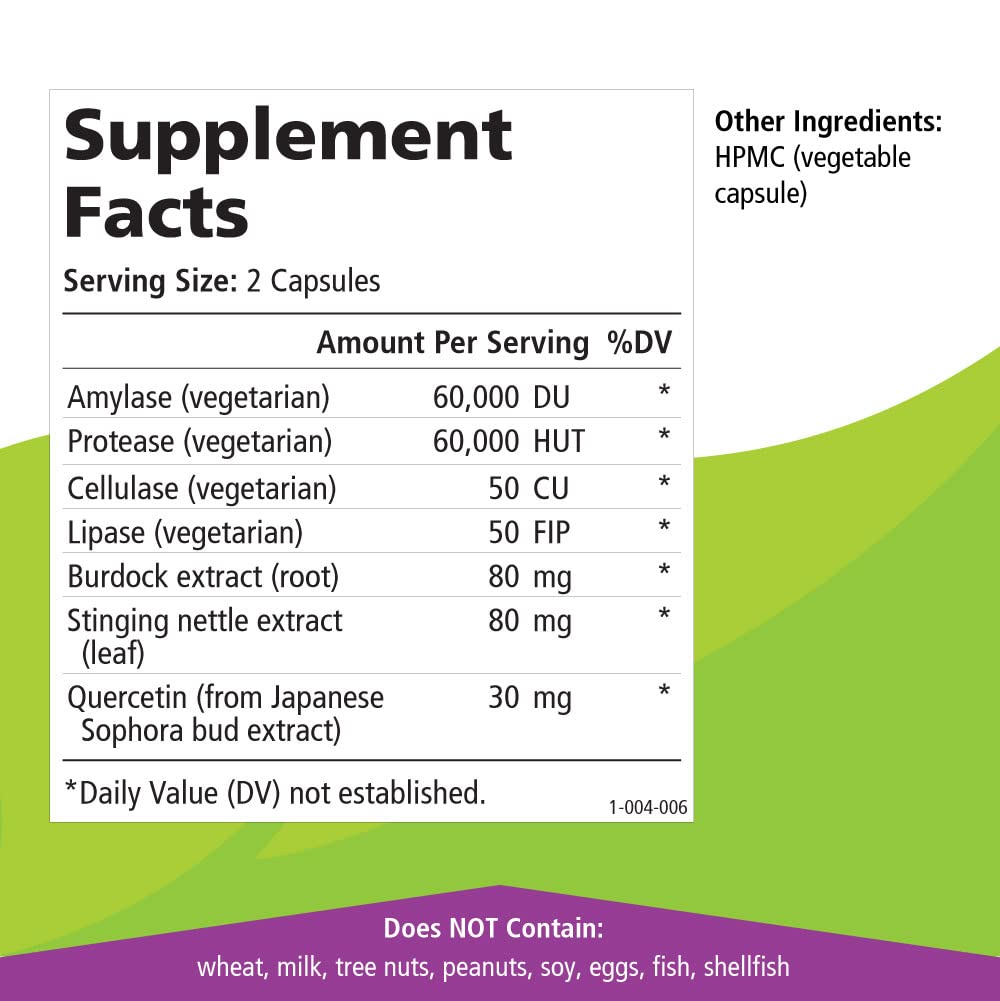 PURE ESSENCE LABS AllerFree Natural Allergy Support Supplement, 60 Capsules