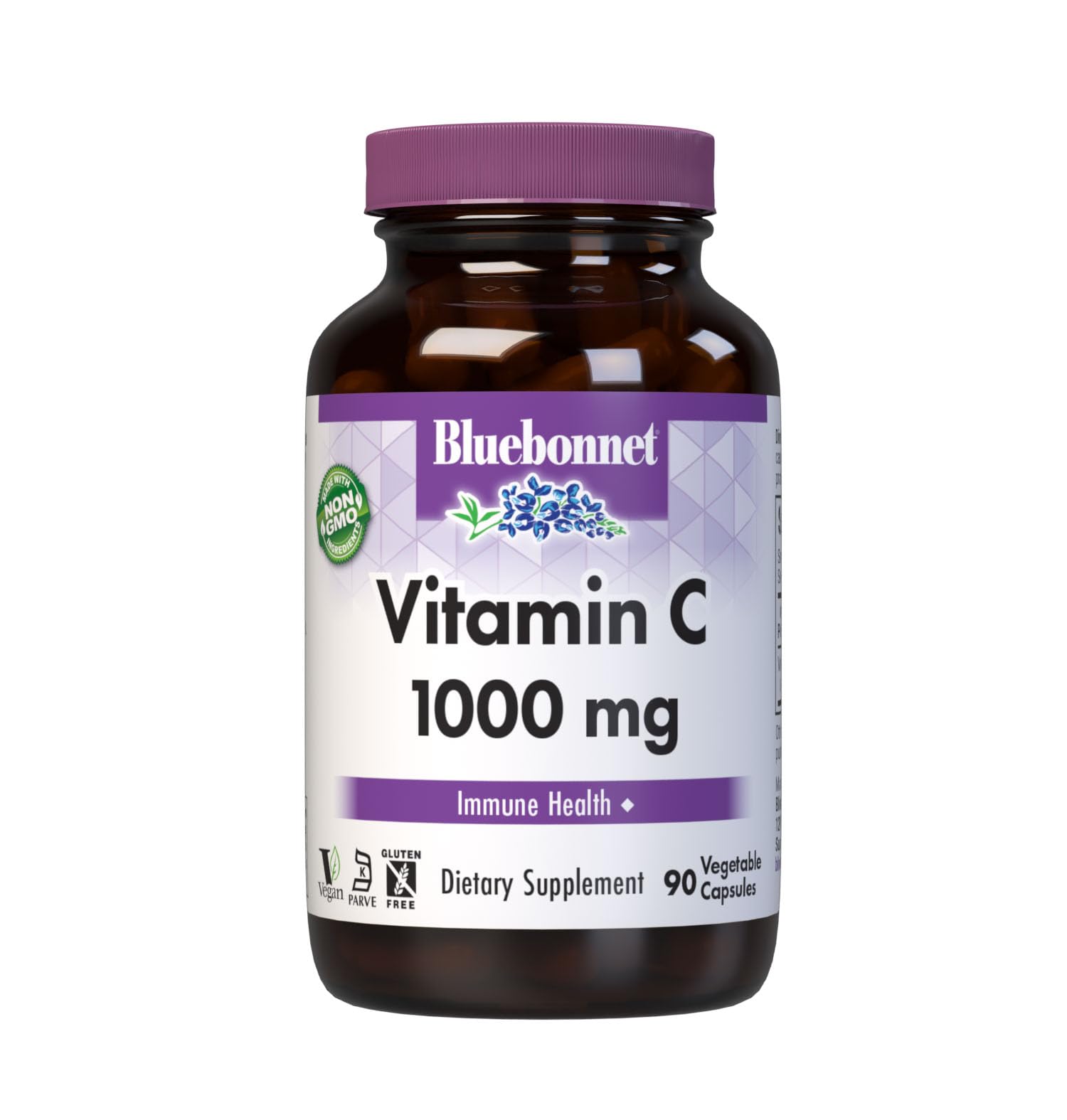 BlueBonnet Vitamin C 1000 mg Vegetable Capsules, 90 Capsules