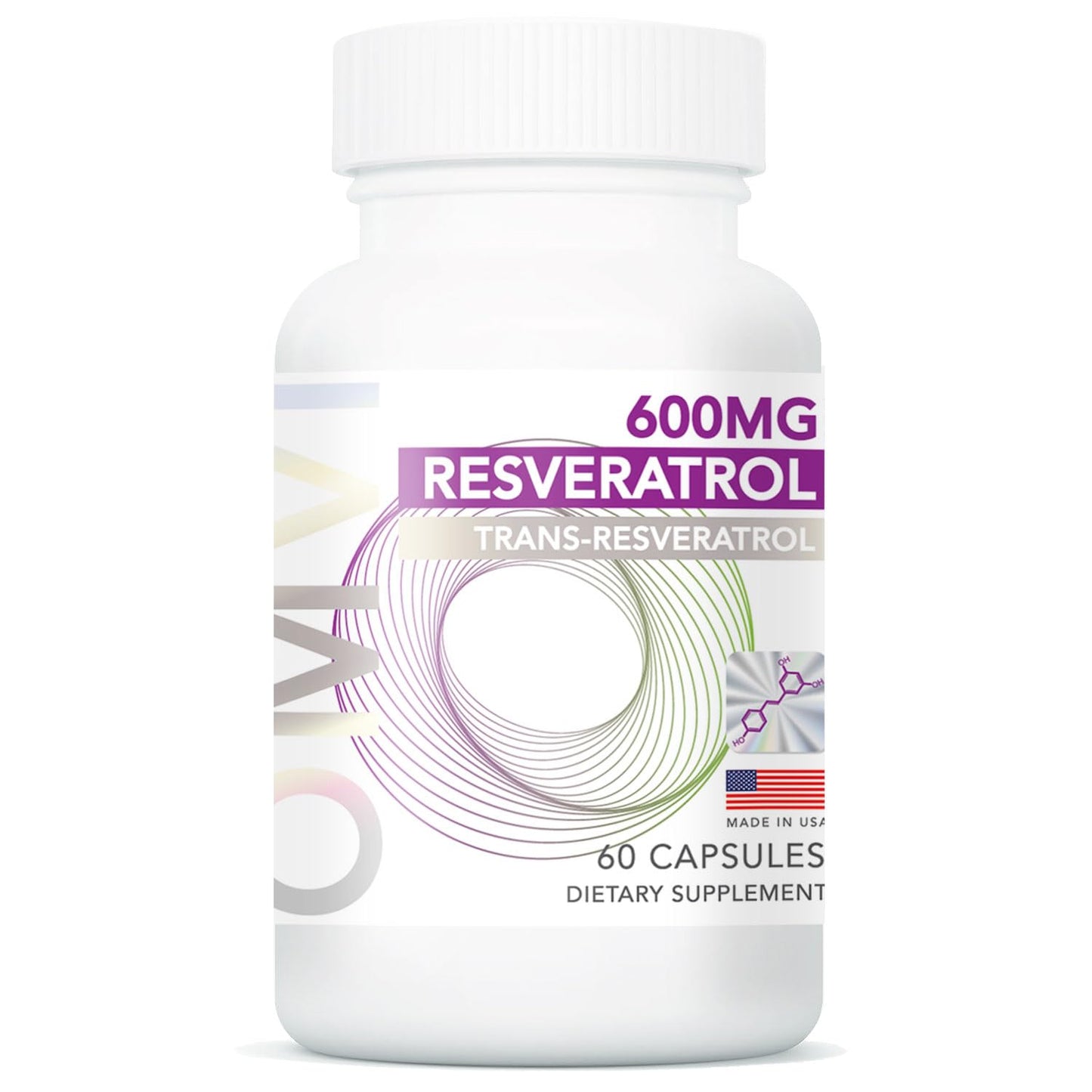 Omvi Trans-Resveratrol 600mg Capsule, 60 Count