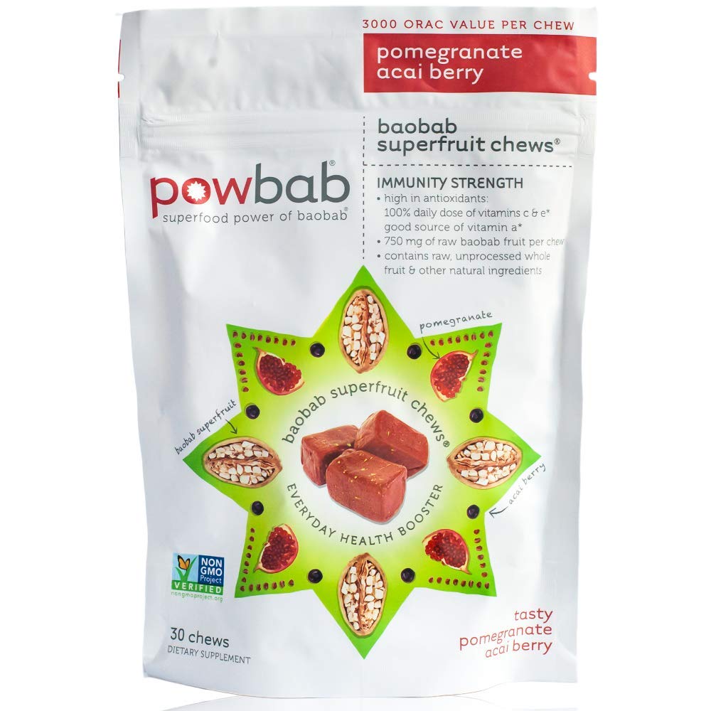 Powbab Baobab Superfruit Chews Gummy 30 Count