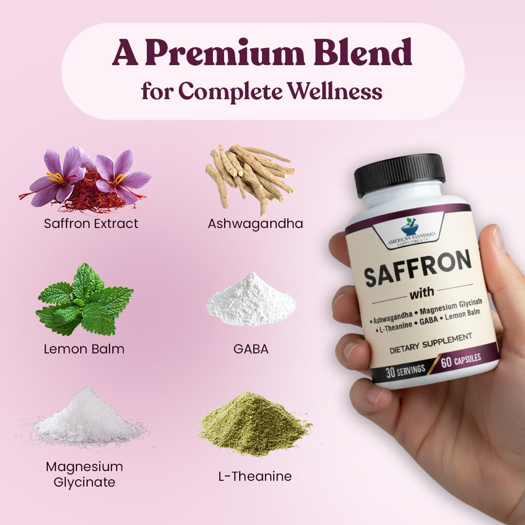 American Standard Supplements Saffron Extract 100mg Capsule 60 Count
