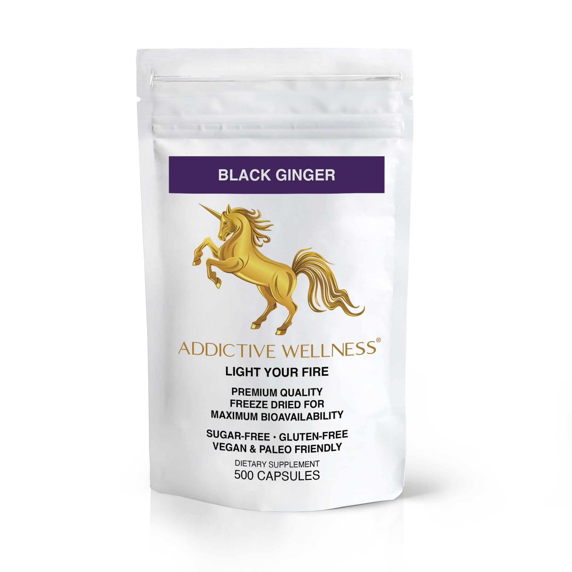 Addictive Wellness Black Ginger Capsules 500 Count