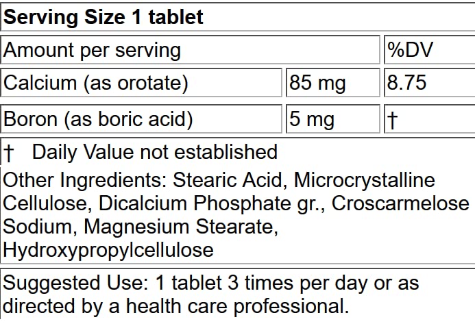LifeLink Calcium Orotate Tablets, 100 Count
