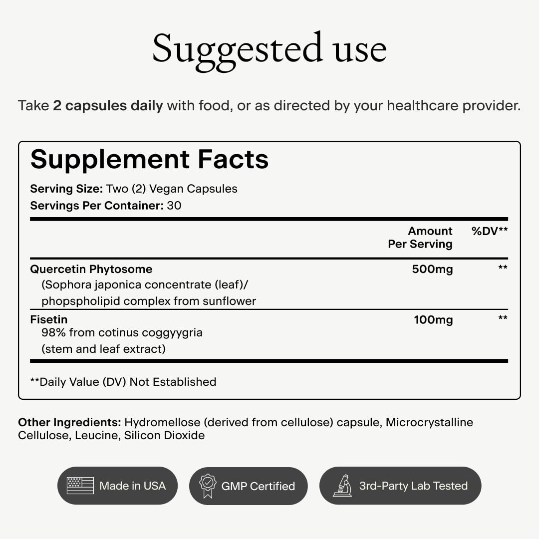 OMRE Quercetin and Fisetin Supplements Capsule 60 Count