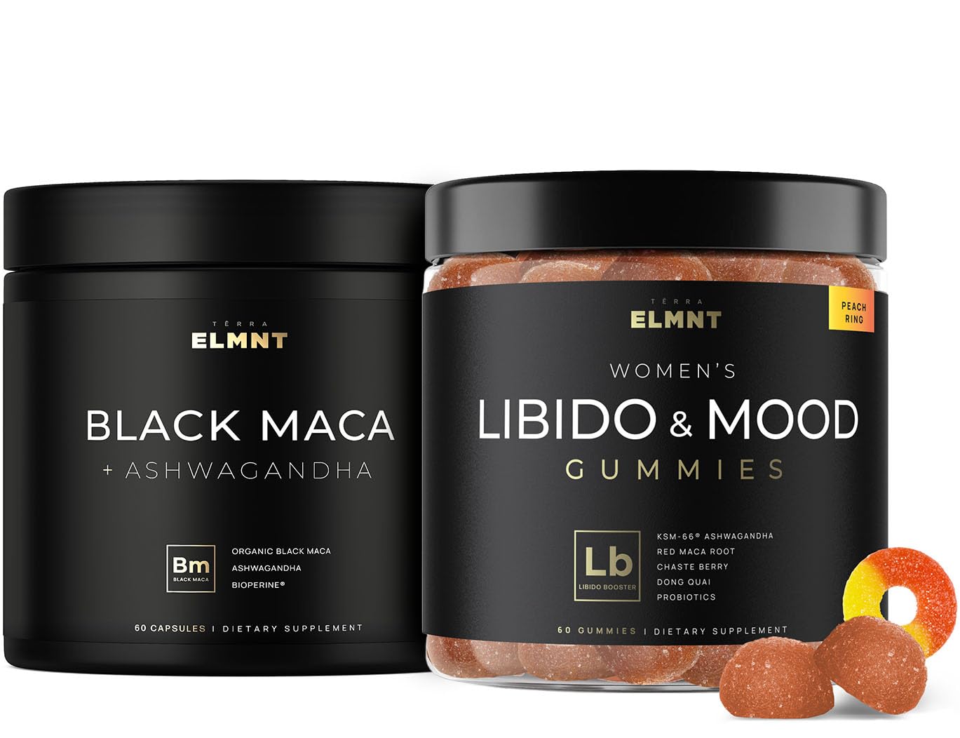 TERRA ELMNT Libido Gummies and Black Maca for Him and Her Bundle