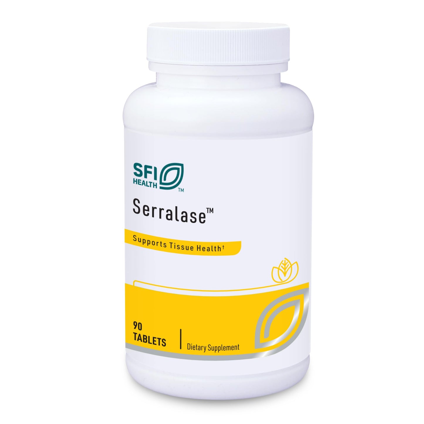 SFI Health Serralase Vegetarian Proteolytic Enzyme Blend with Serratia Peptidase & Bromelain for Digestion, Sourced from Papaya & Pineapple, Hypoallergenic, 90 Tablets