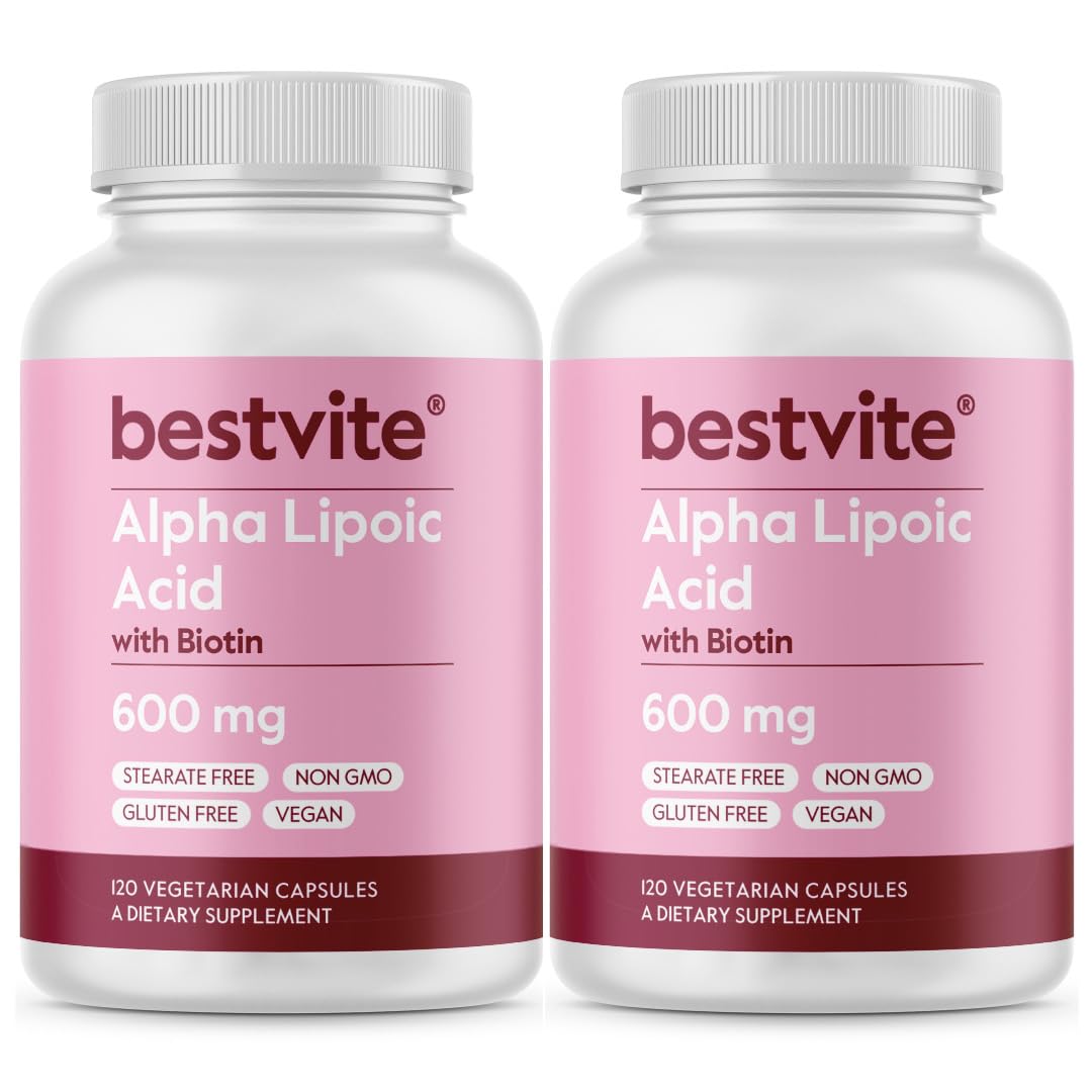 BESTVITE Alpha Lipoic Acid 600mg with Biotin to Enhance Absorption 240 Capsules