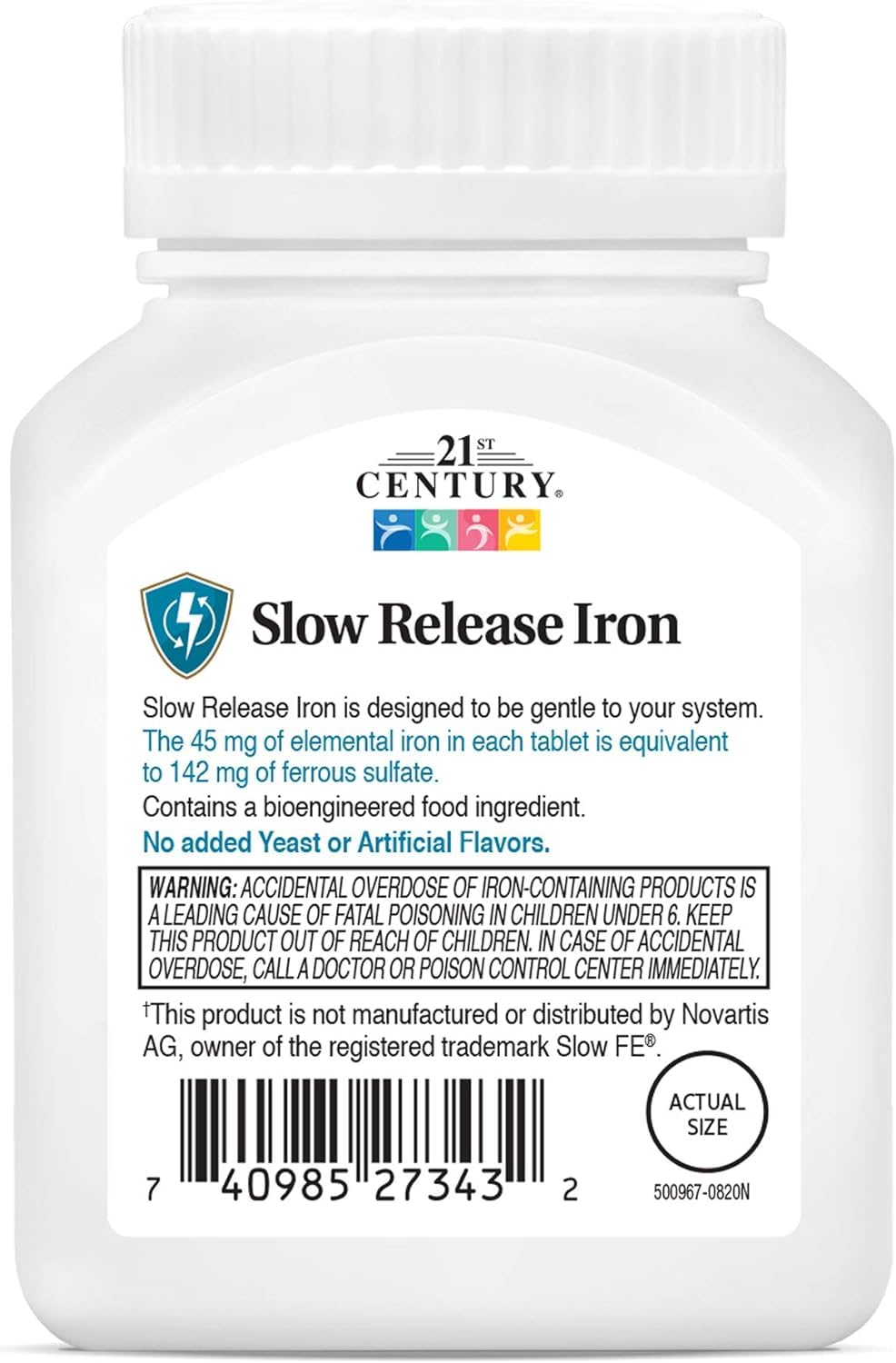 SMART MONKEY TECHNOLOGIES 21st Century Slow Release Iron Tablets, 120 Tablets