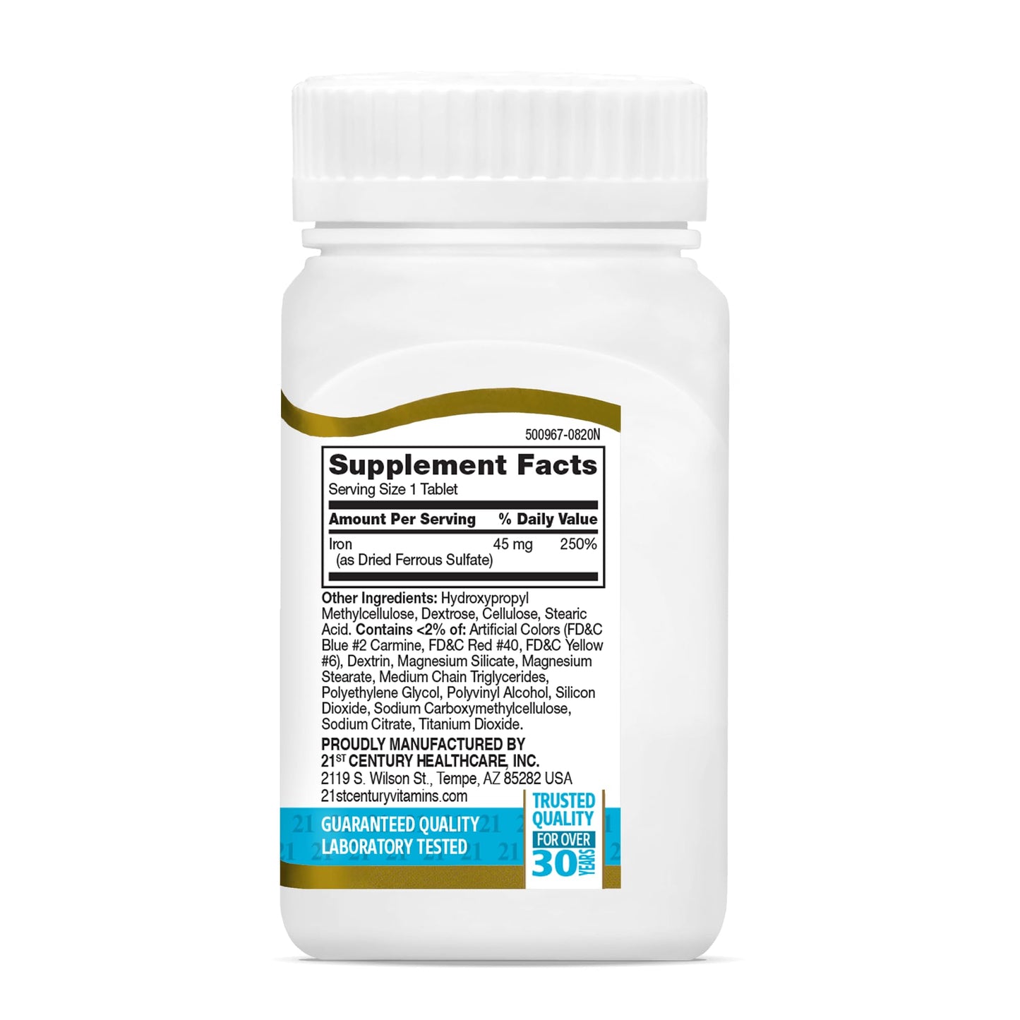 21st Century Slow Release Iron Tablets 720 Tablets