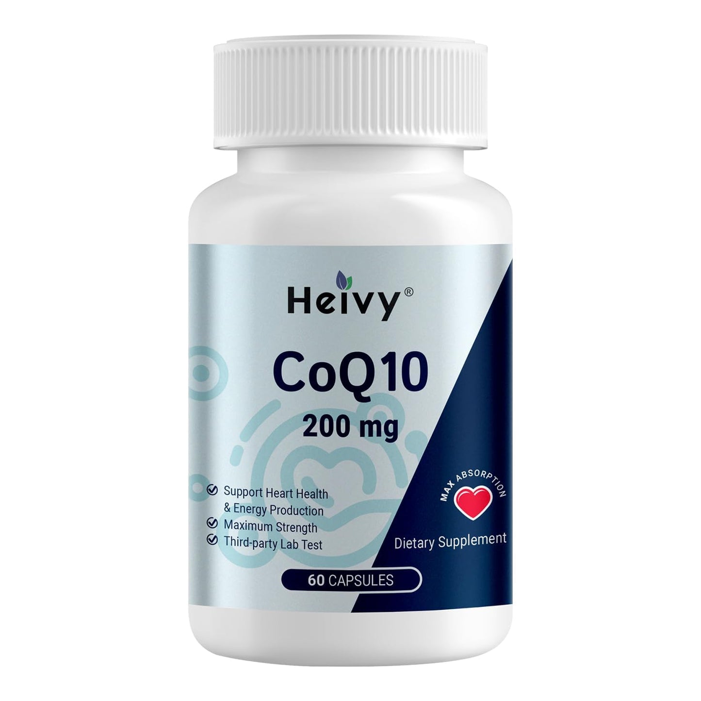 Heivy CoQ10 200mg Ubiquinol Tablets, 60 Count