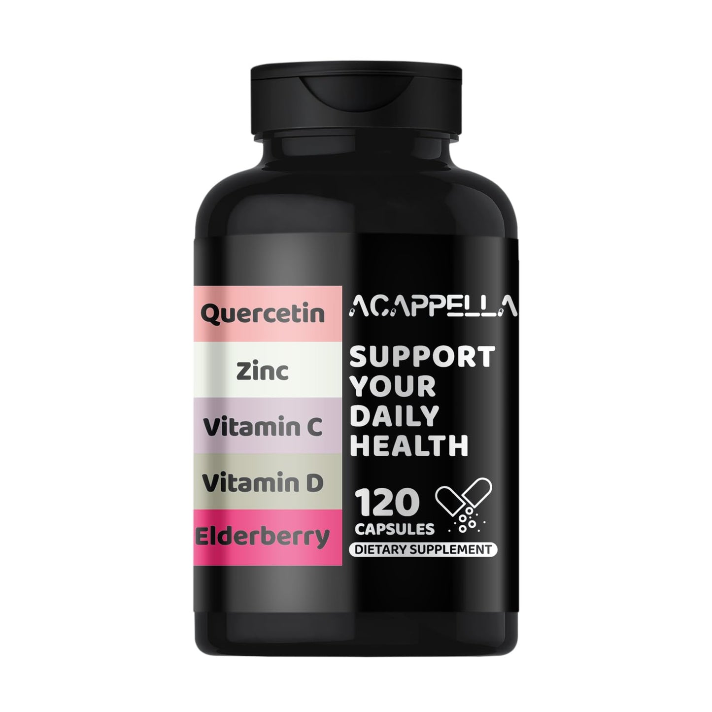 ACAPPELLA Vitamin D & Vitamin C 1000mg Zinc Supplements Capsules 120 Count