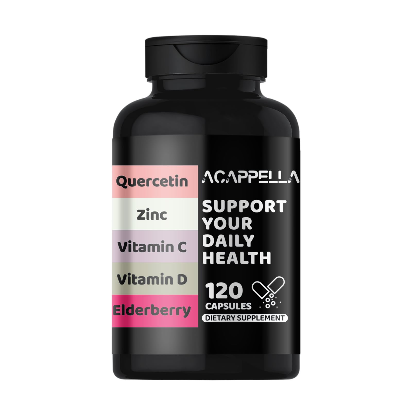 ACAPPELLA Vitamin D & Vitamin C 1000mg Zinc Supplements Capsules 120 Count