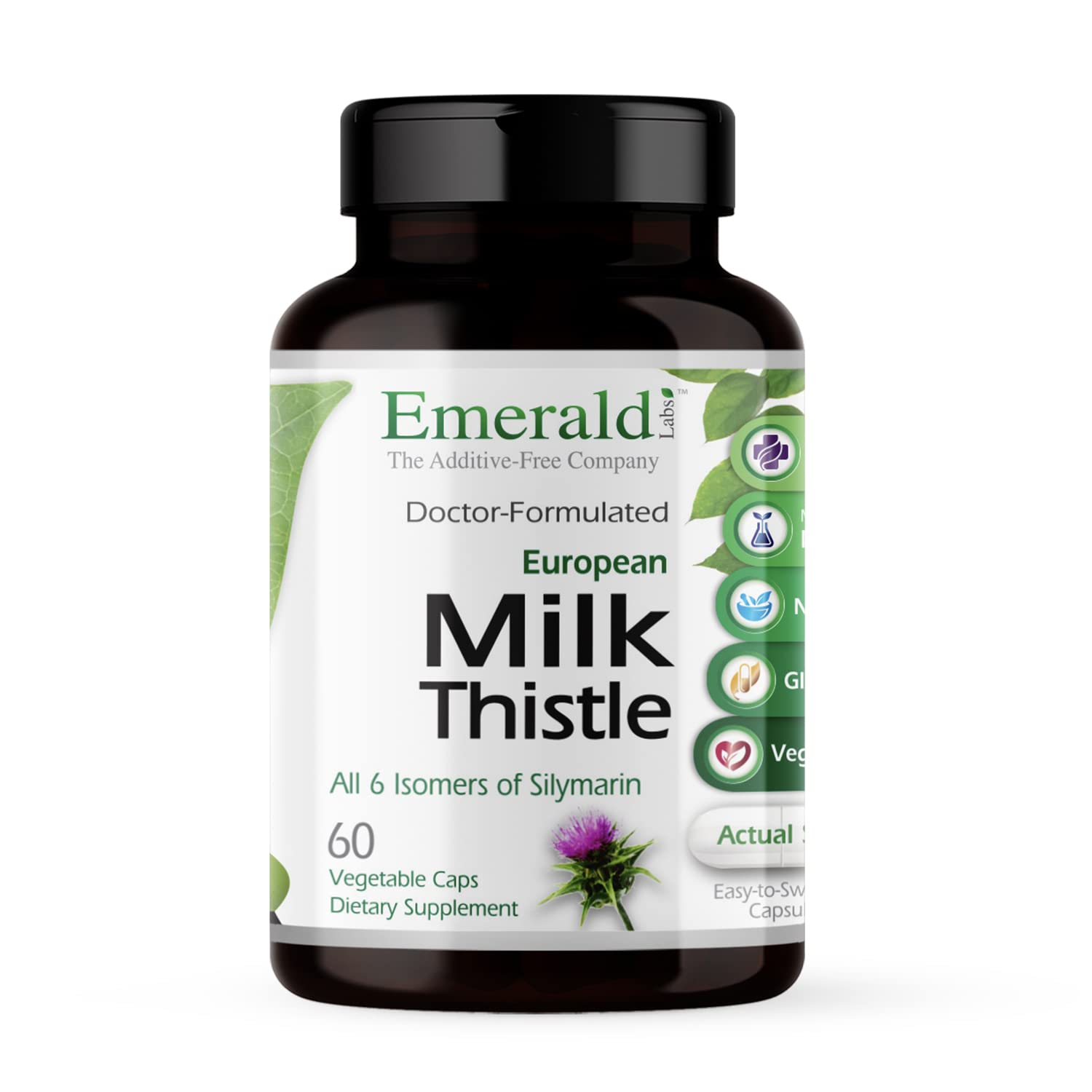 Emerald Labs European Milk Thistle Organic Milk Thistle Extract Capsule 60 Count