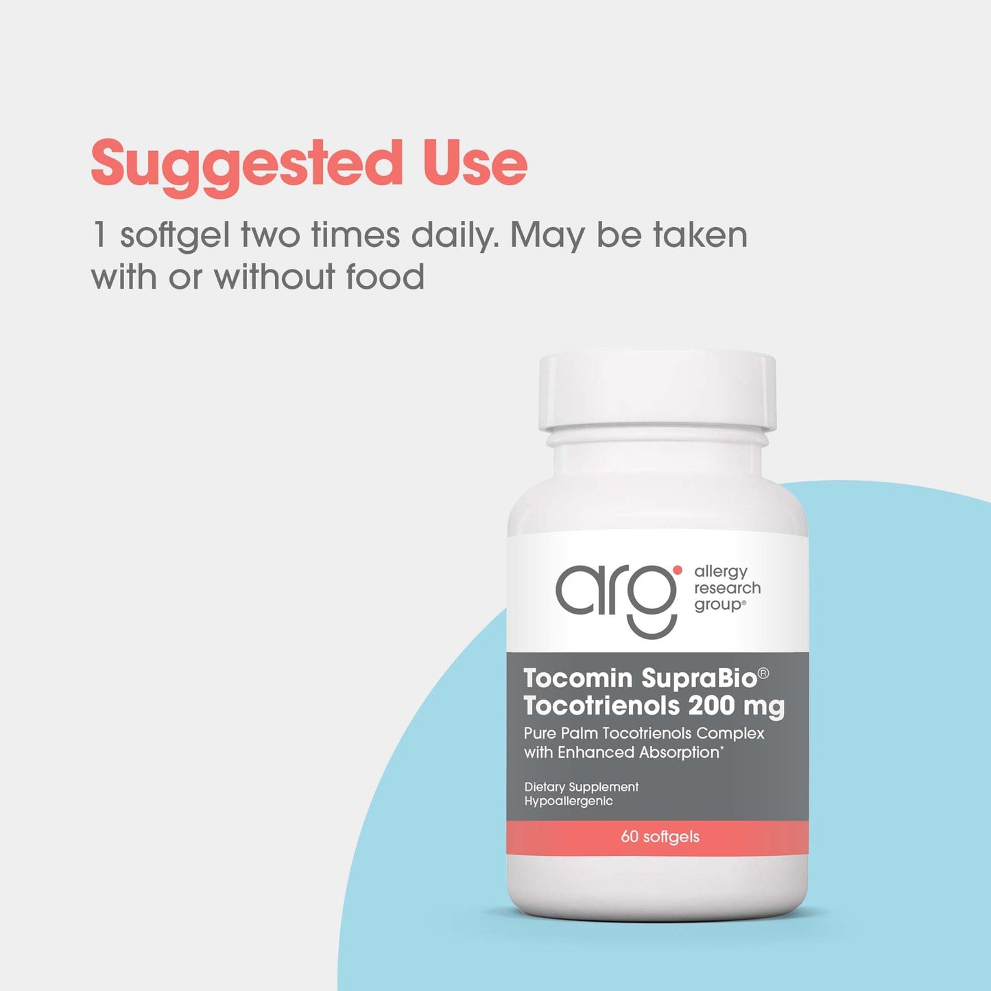 Allergy Research Group Tocomin SupraBio Tocotrienols 200 mg Softgel, 60 Softgels