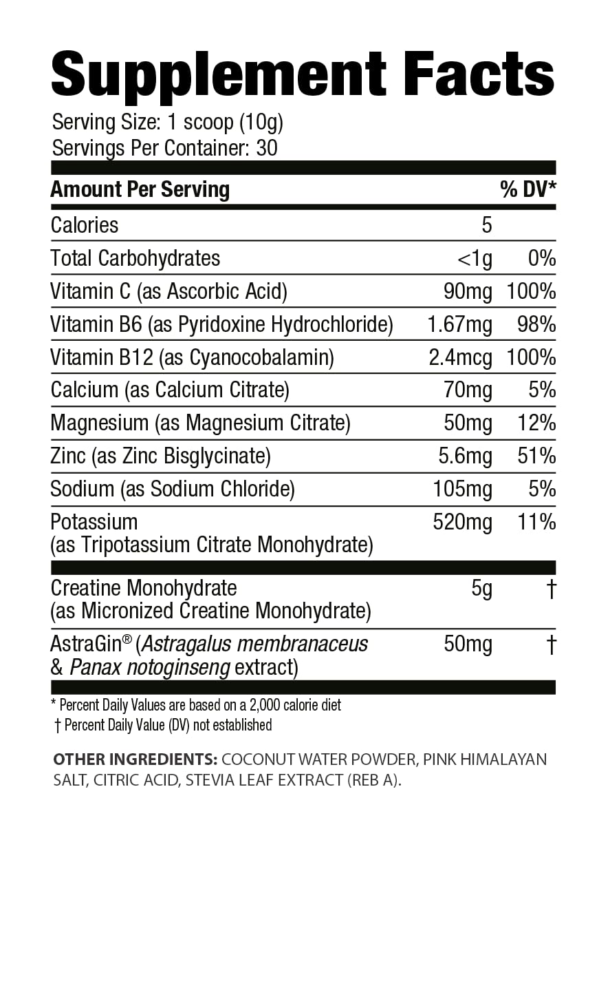 FACTOR FORM Micronized Creatine Powder + Electrolytes from Coconut Water – Creatine Monohydrate Supplement, Powder, 10.58 oz