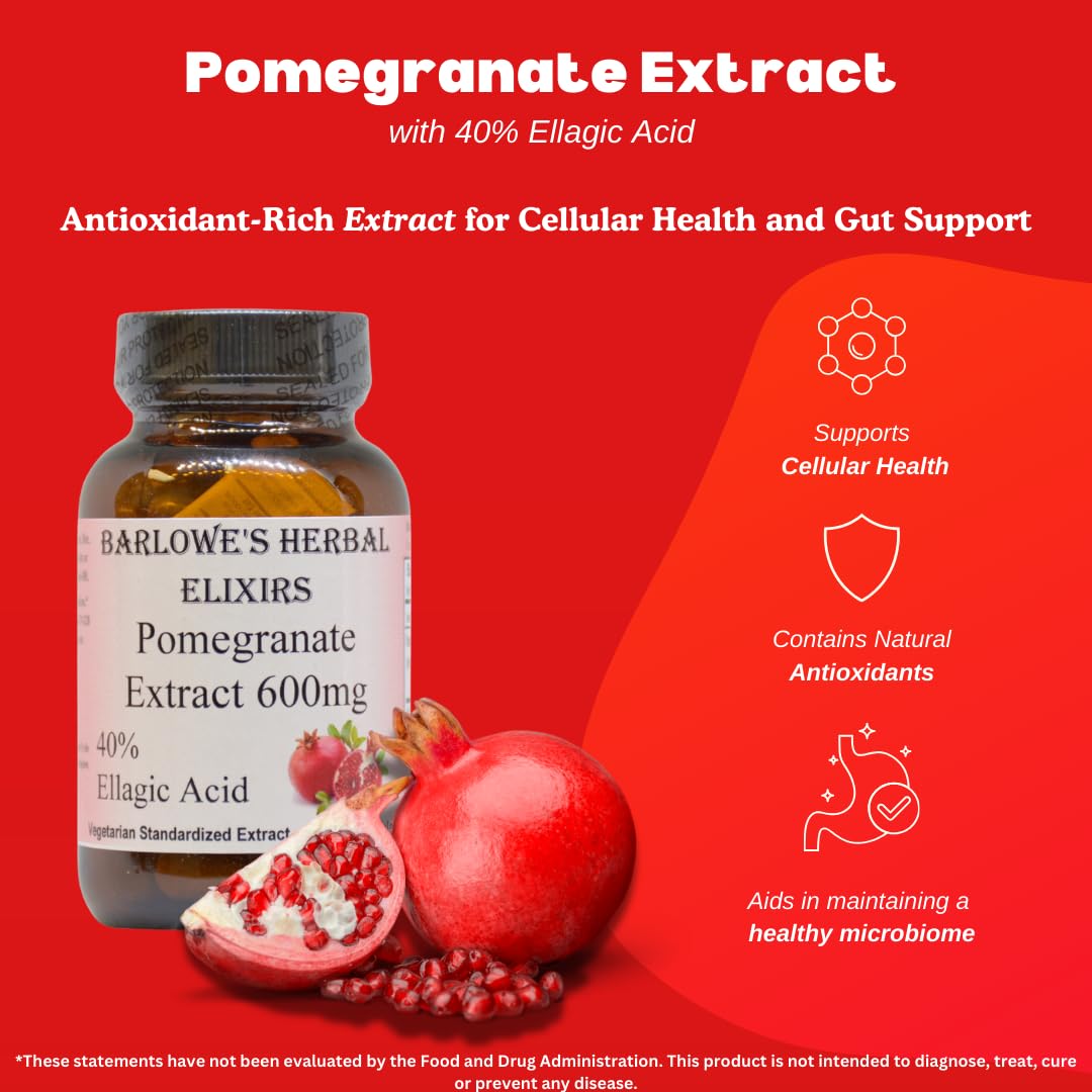 Barlowe's Herbal Elixirs Pomegranate Extract Capsules, 60 Count