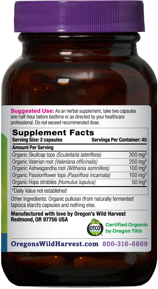 Oregon's Wild Harvest Sleep Better Capsules 90 Capsules