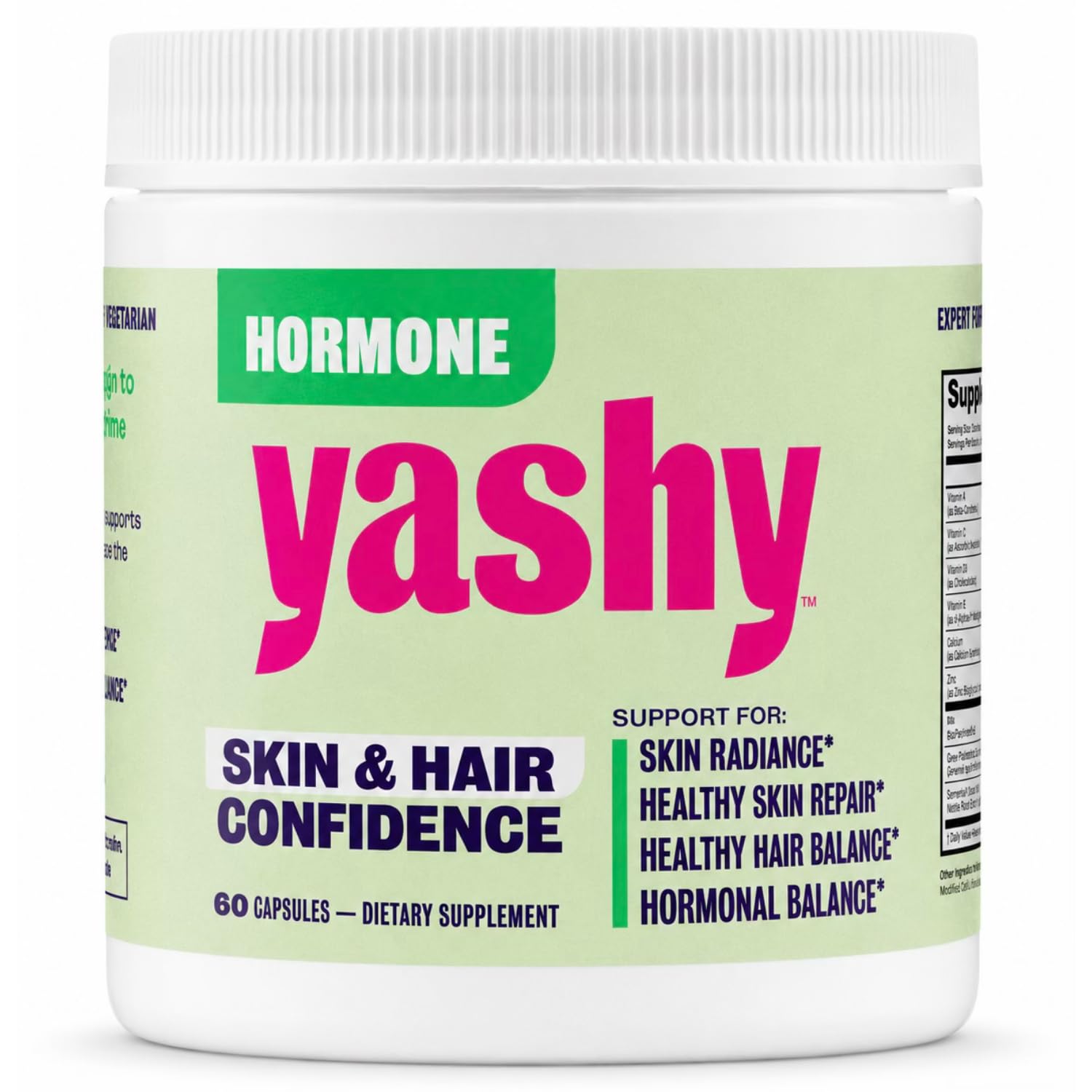 YASHY Hormone Skin & Hair Confidence Capsules, 60 Count