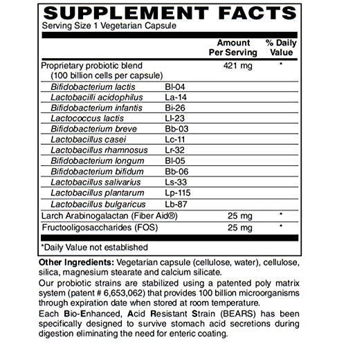 BariatricPal Probiotic 100 Billion CFU Gastrointestinal & Immune Health Capsule, 30 Count