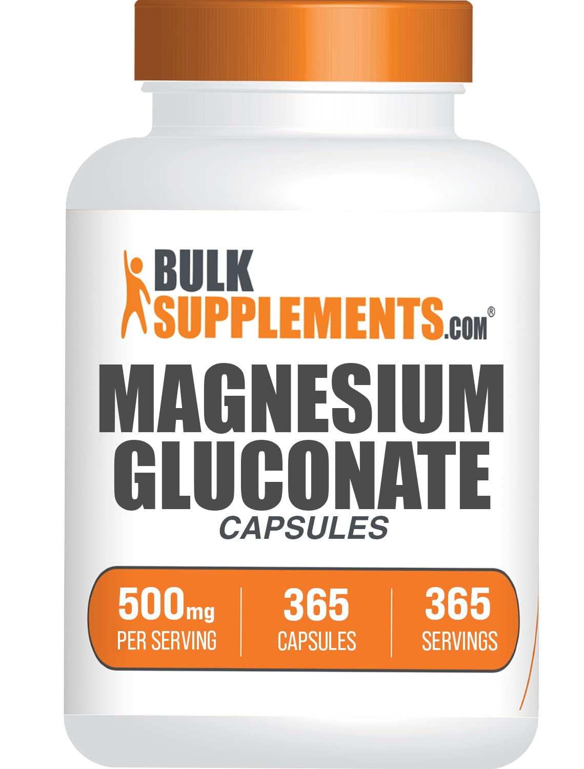 BulkSupplements Magnesium Gluconate Capsule 365 Count