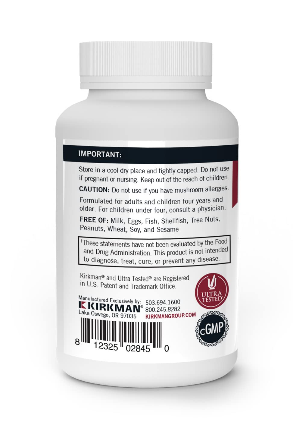 Kirkman Mushroom Gut Health 60 Capsules