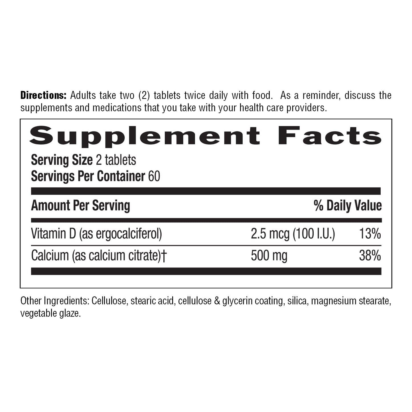 Country Life Calcium Citrate with Vitamin D 500mg Tablet, 120 Tablets