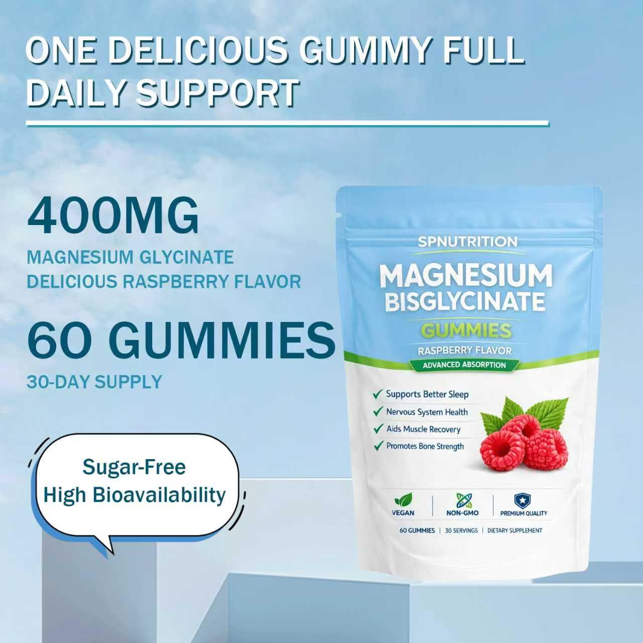 BELANO Spnutrition Magnesium Bisglycinate Gummies, 60 Gummies