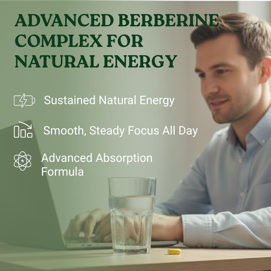 Swiss Activa+ Organic Berberine 7-in-1 with Bioperine, 60 Capsules