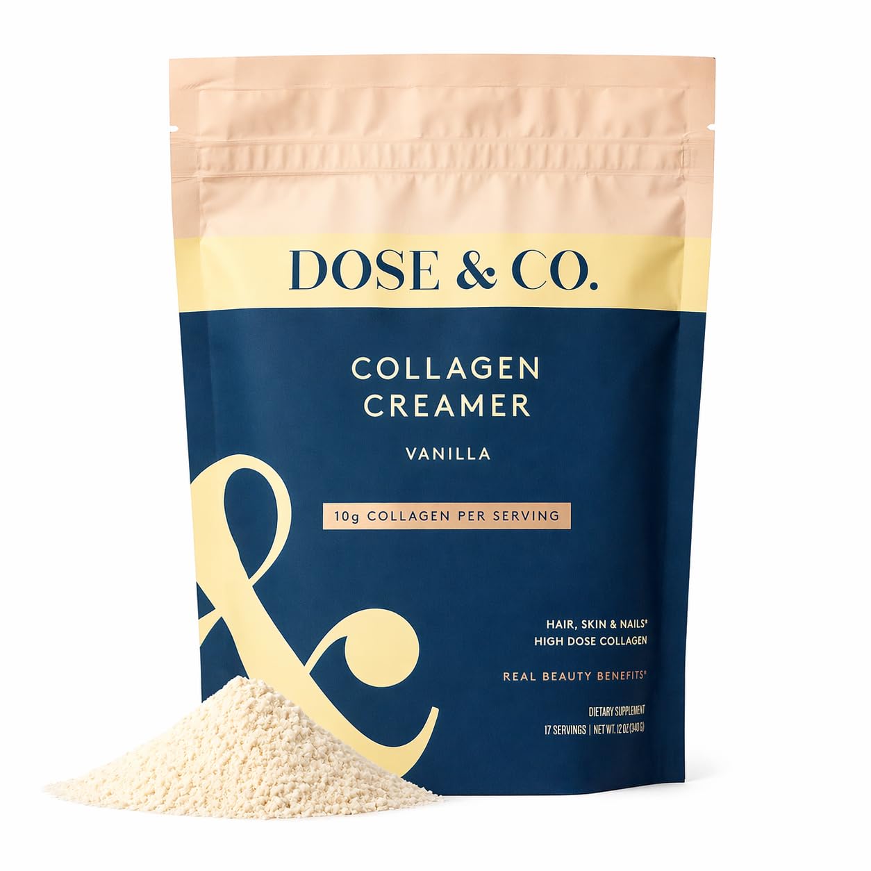 DOSE & CO Vanilla Collagen Creamer Powder, 12 Oz