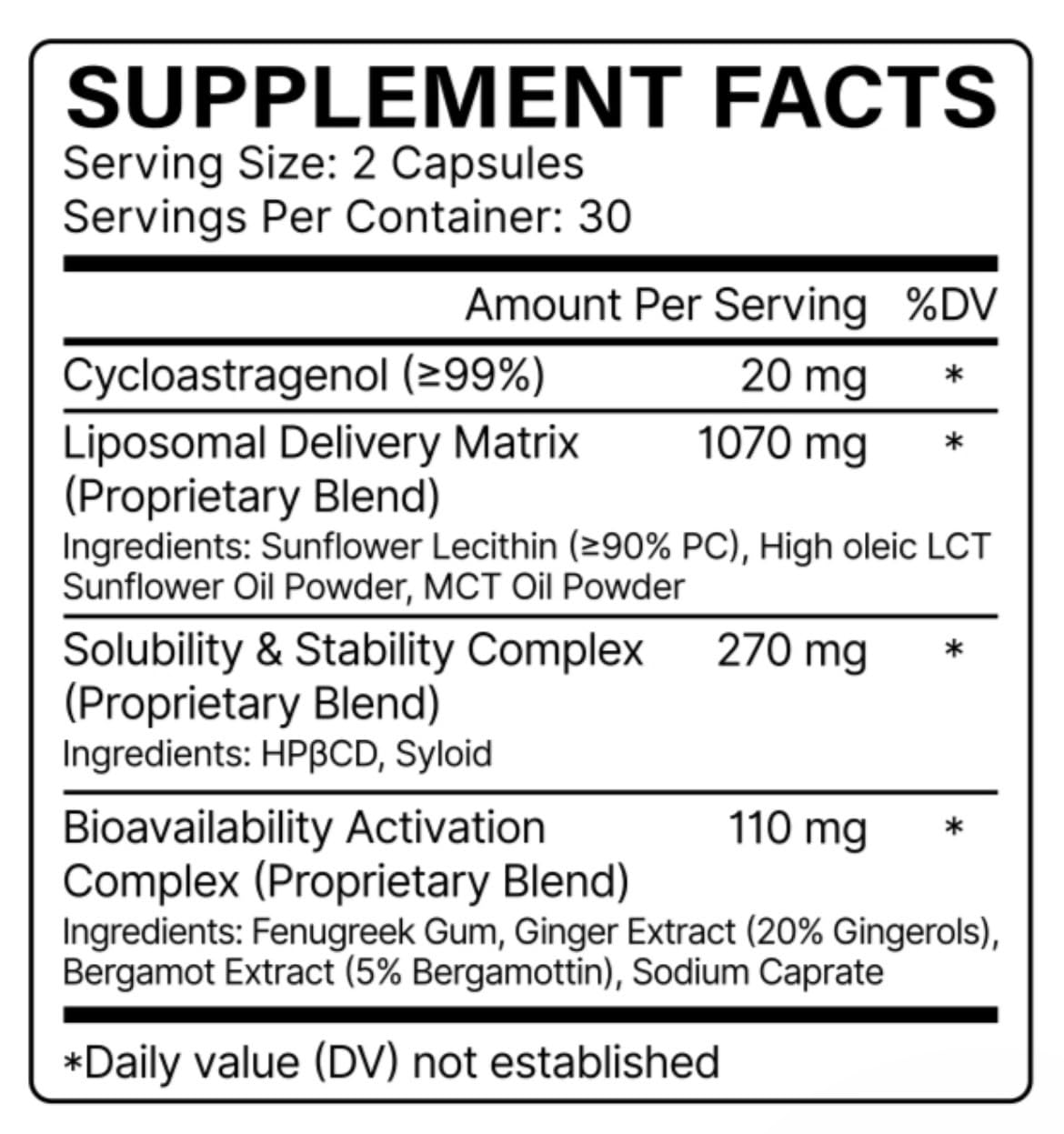 Ageless Nutraceuticals Cellular Aging Support Cycloastragenol 20mg Capsule, 60 Count