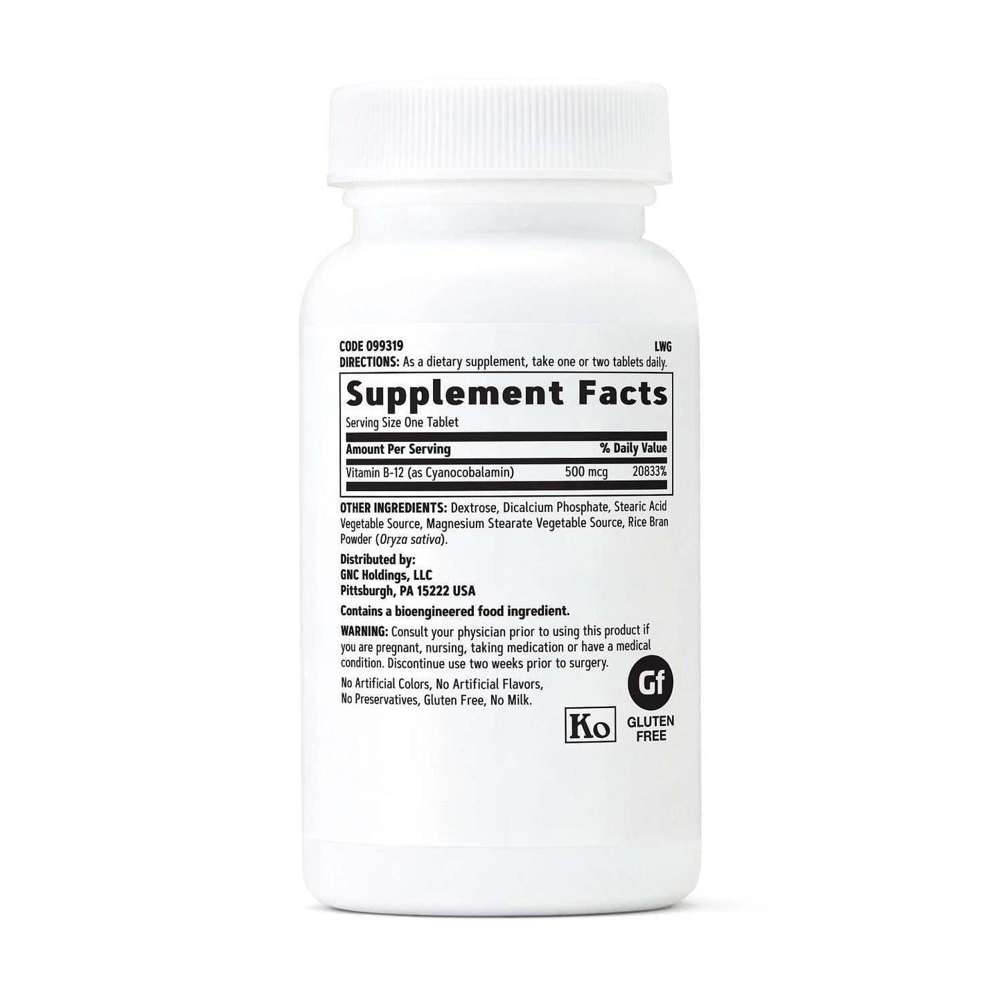 GNC Vitamin B-12 500mcg, Supports Energy Production, 100 Tablets