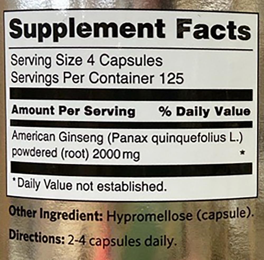 Hsu's American Ginseng Capsules, 500 ct