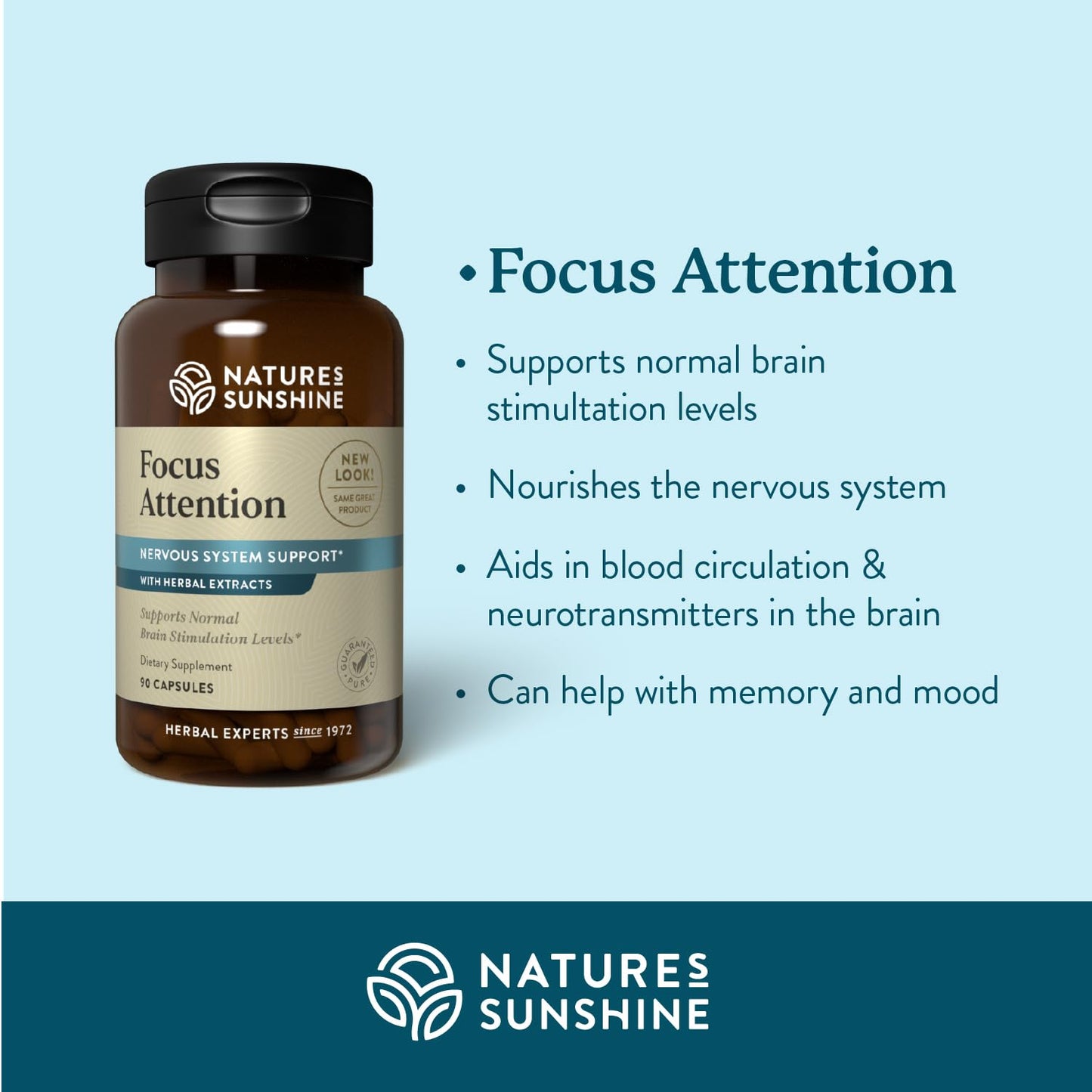 Nature's Sunshine Focus Attention Capsules, 90 Count