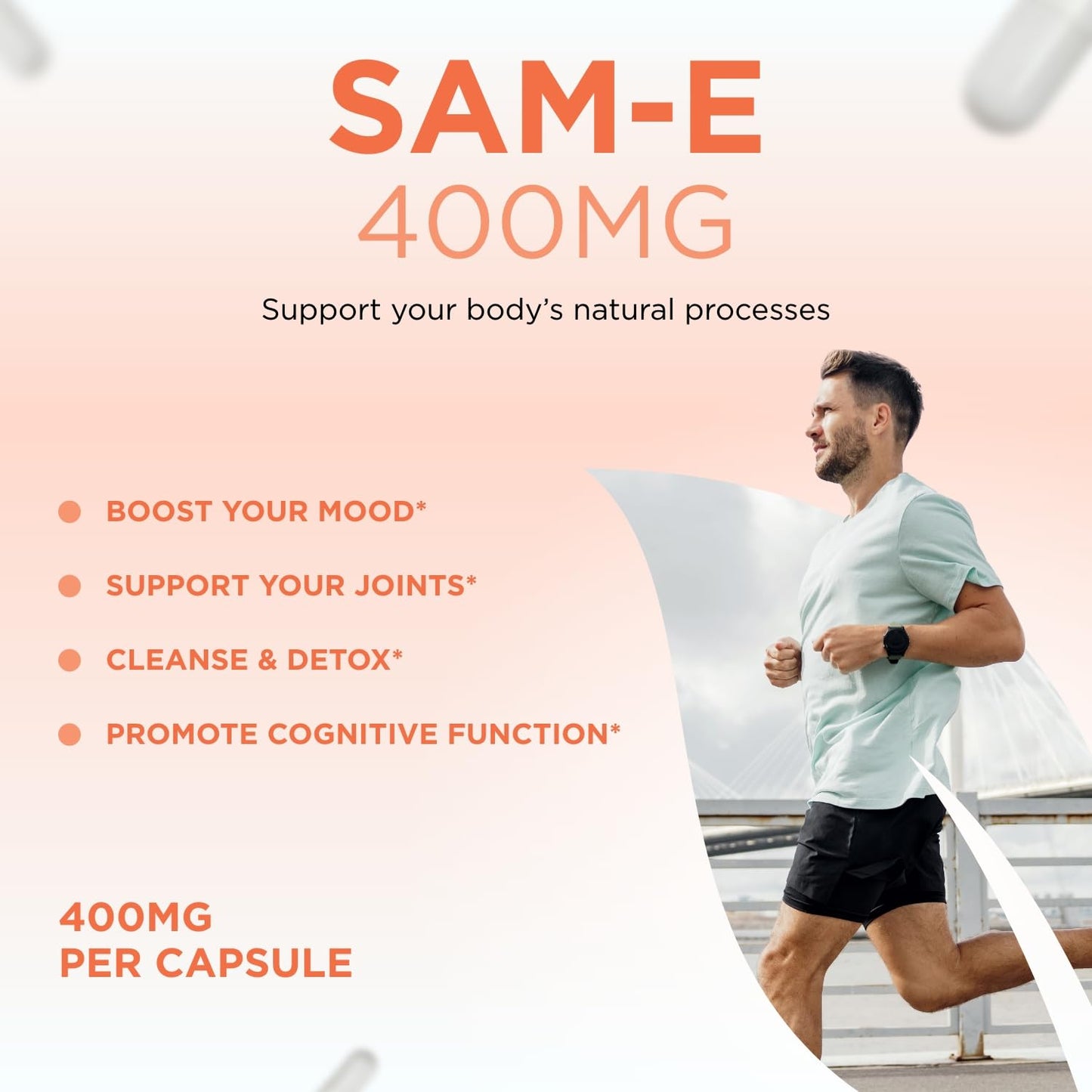 Clear Formulas Bioactive SAM-e 400mg - High Strength SAM-e Supplement with Biologically Active S,S Form for Liver and Mood Support - Vegan Non-GMO Preservative Free - Made in The US Capsule, 30 Count