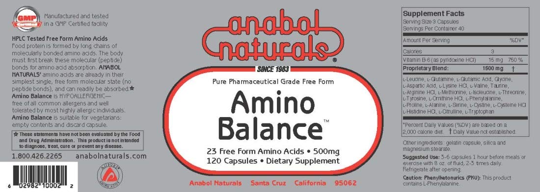 Anabol Naturals Amino Balance Capsule 120 Count